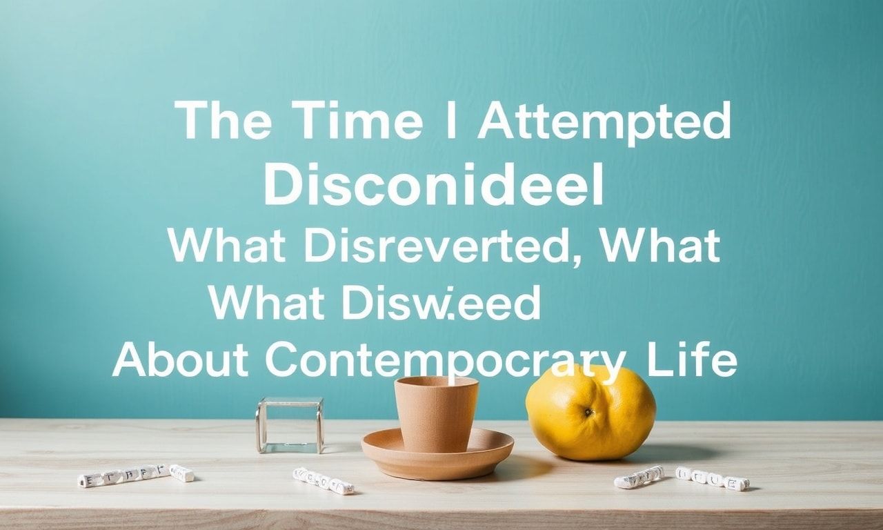 The Time I Tried to 'Unplug' and What I Learned About Modern Life